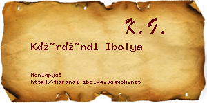 Kárándi Ibolya névjegykártya